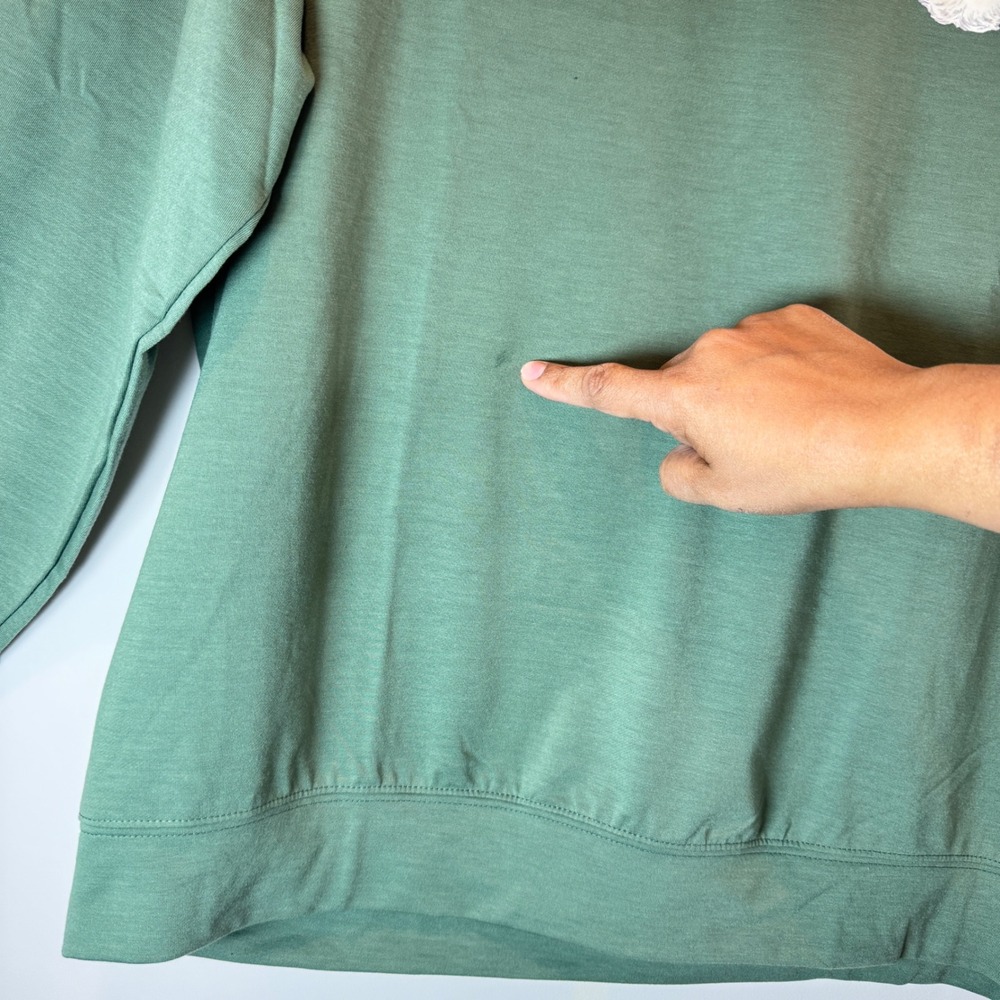 Green Santa Claus Christmas Sweater XL Holiday Christmas Party Crewneck Chic - Picture 7 of 7